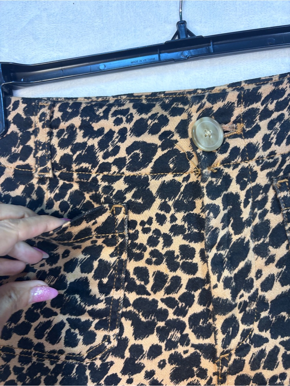 ANTHROPOLOGIE Maeve Colette Leopard Print Cropped High-Rise Wide-Leg Jeans Sz 26 - Picture 4 of 12